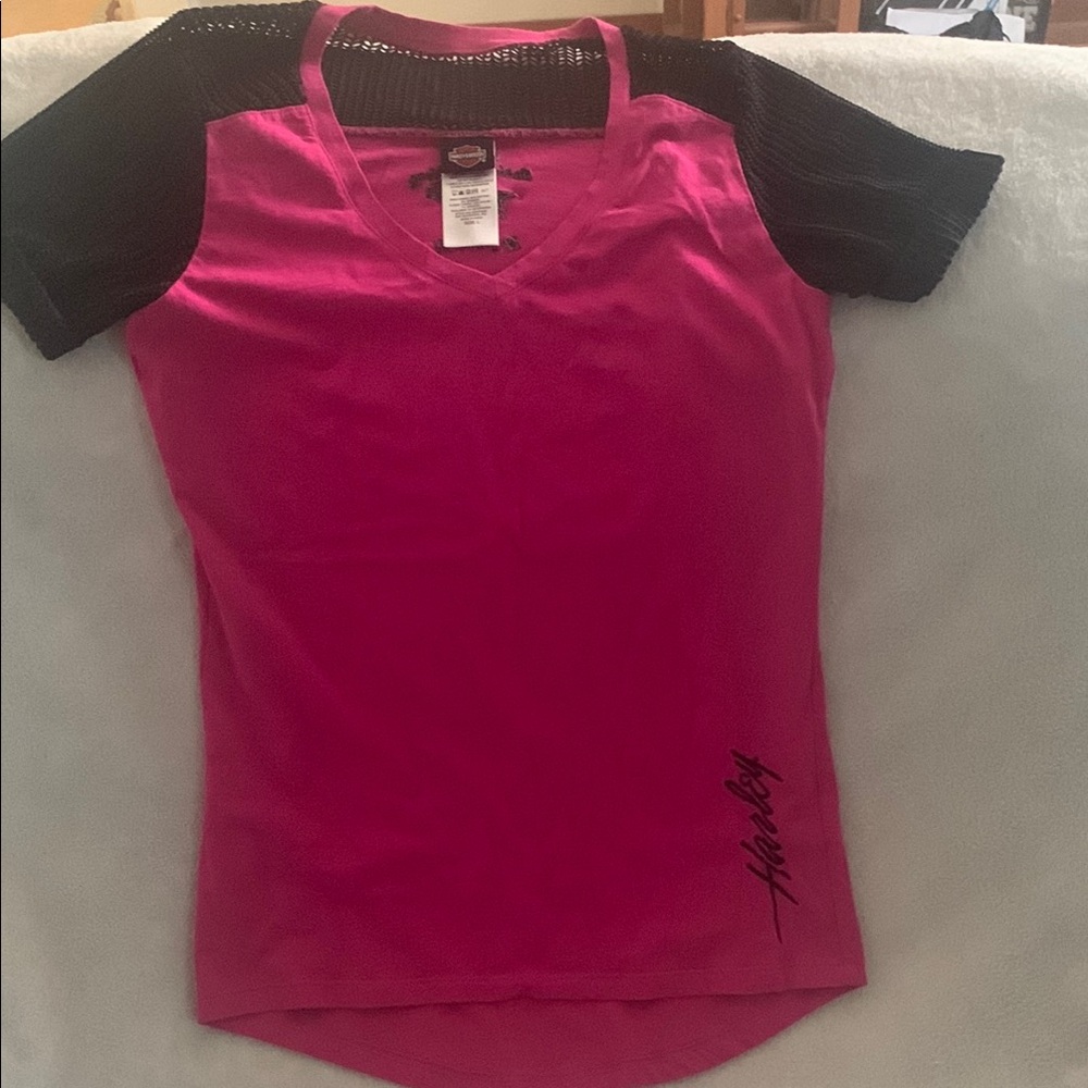 Harley-Davidson Pink Fitted Short Sleeve T-Shirt